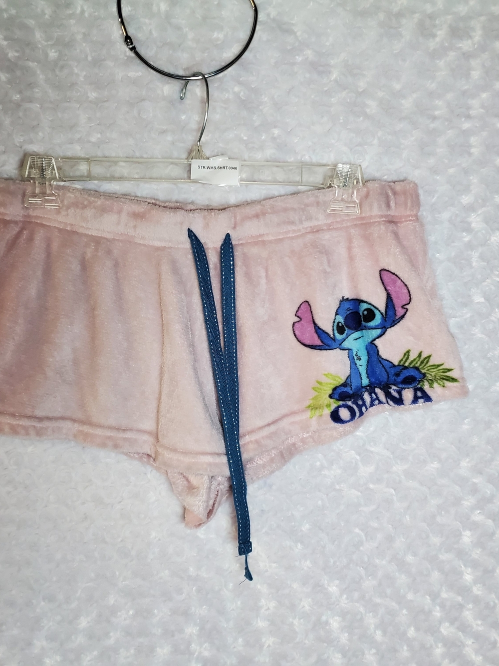 Pink Plush Shorts with Stitch Graphic Size XL (16-18)